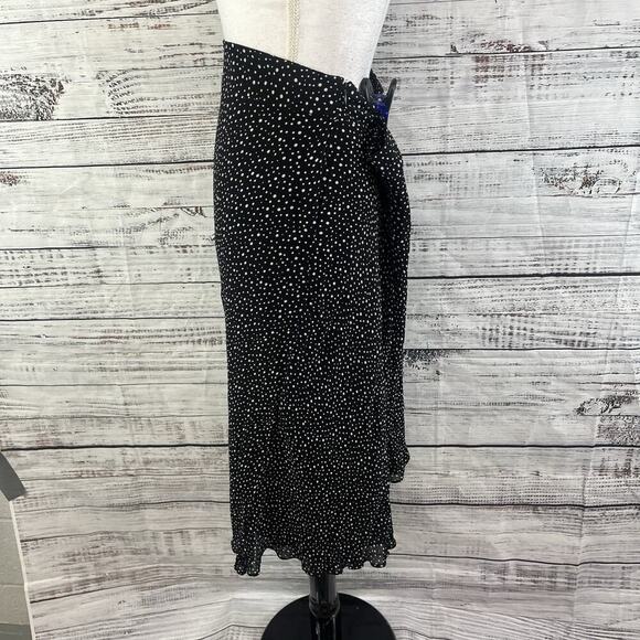 Style & Co Skirt Plus size 18 Black White Polka Dot Bias Knee Asymmetrical Boho - Picture 6 of 9